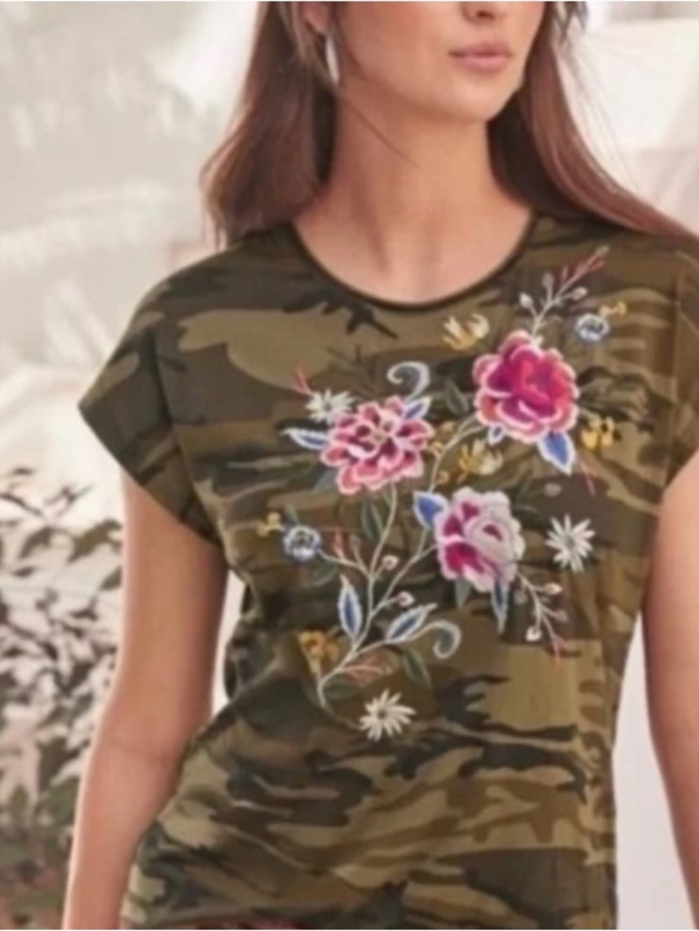 Johnny Was Assa Cap Sleeve Tee - Sz. L